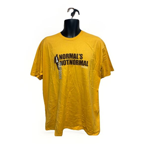 NBC Mens House Shirt Size XL Yellow New Short Sleeve Normal's Not Normal - Picture 1 of 12